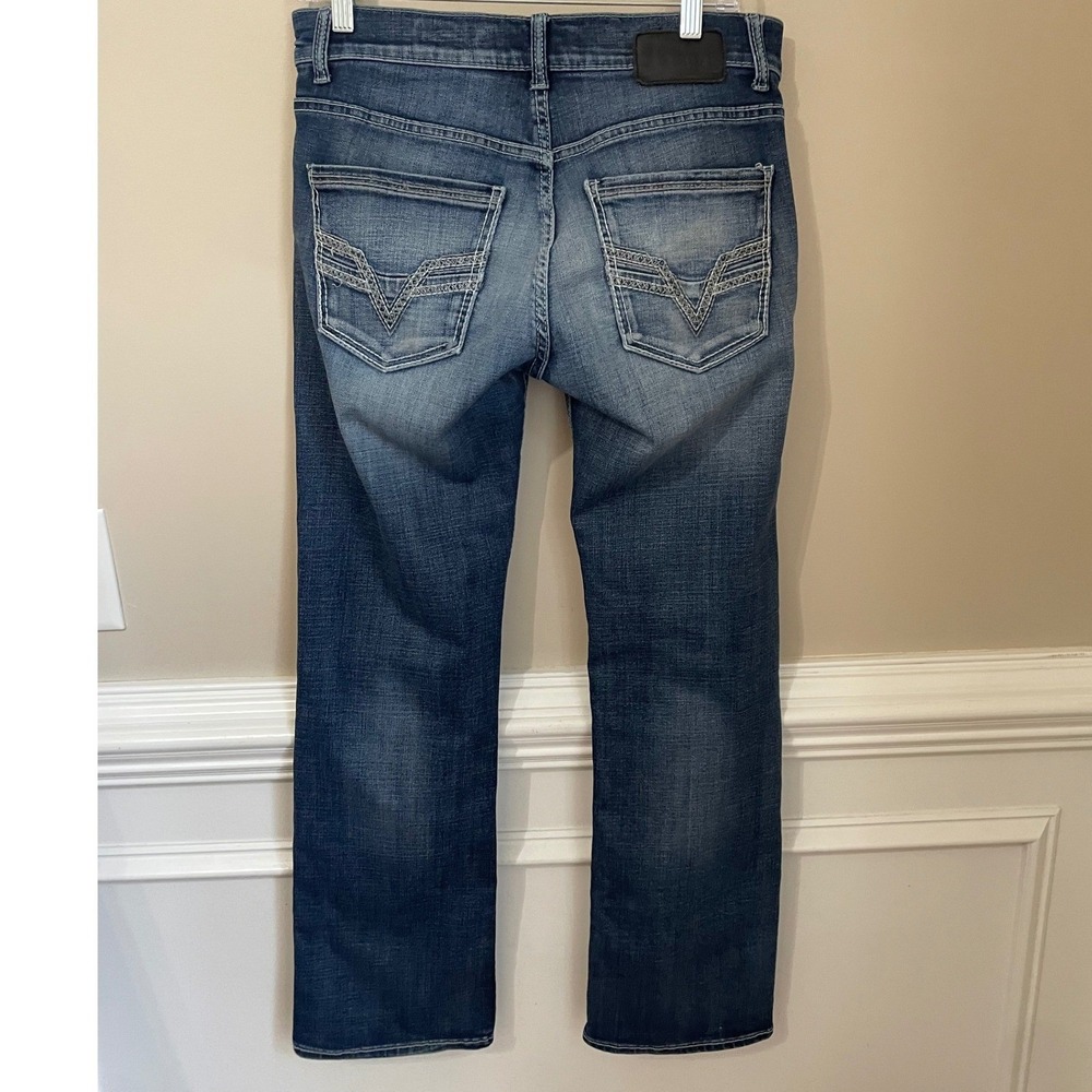 BKE Aiden Bootleg Jeans Mens 30S 30x30.5 Medium Wash Denim Embroidered Pockets